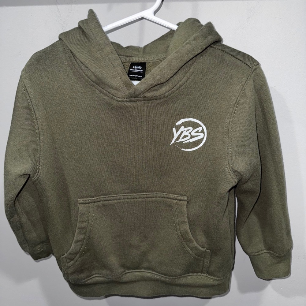 Young Bloods Olive Green Coral Fish Graphic Hoodie Sweatshirt Sz 2 Kid Australia